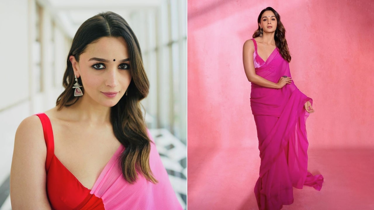 Alia Bhatt In Pink Saree